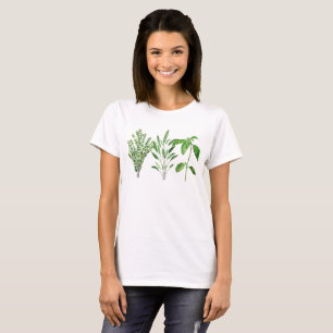 Herbs Thyme Sage Basil Greenery Rustic Garden T-Shirt