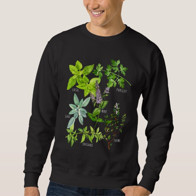 Herbs Types Plants Sweatshirt (Front)