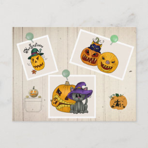 Herbstbild Hallween Postcard