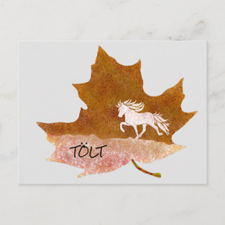 Herbstlaub mit Tölt Postkarte Postcard