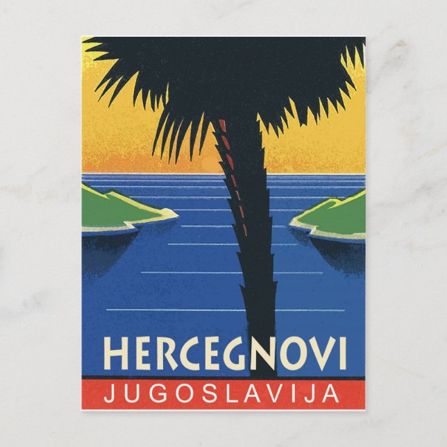 Herceg Novi, Montenegro, Yugoslavia vintage travel Postcard (Front)