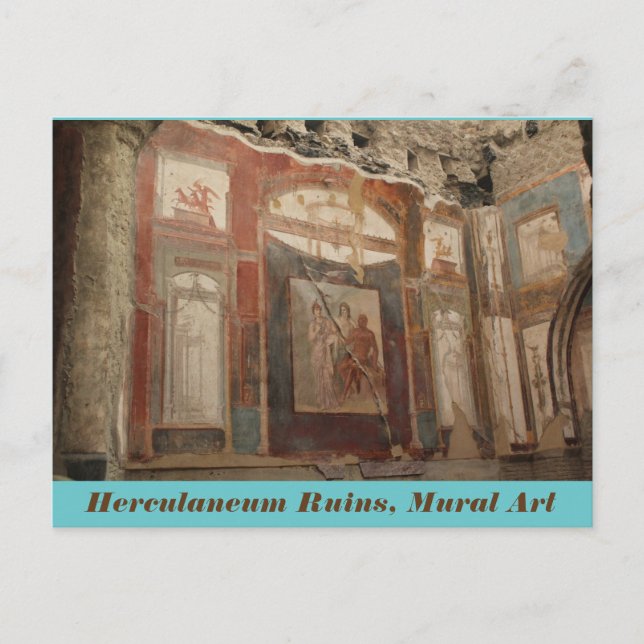 Herculaneum Ruins, Mural Art, Italy Postcard (Front)
