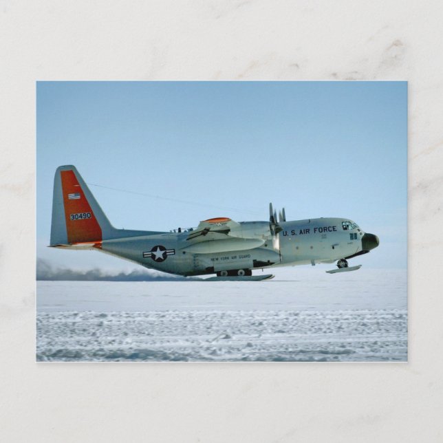 Hercules Aircraft Equipped with Snow Skis Postcard (Front)
