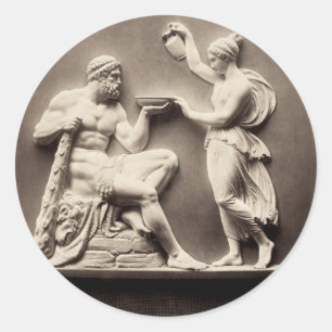 Hercules and Hebe Classic Round Sticker