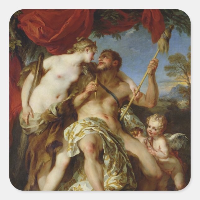 Hercules and Omphale, 1724 Square Sticker (Front)