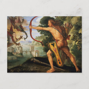 Hercules and the Stymphalian birds, 1600 Postcard
