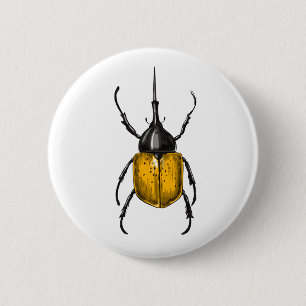 Hercules beetle 6 cm round badge