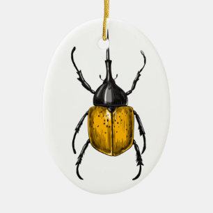Hercules beetle ceramic tree decoration