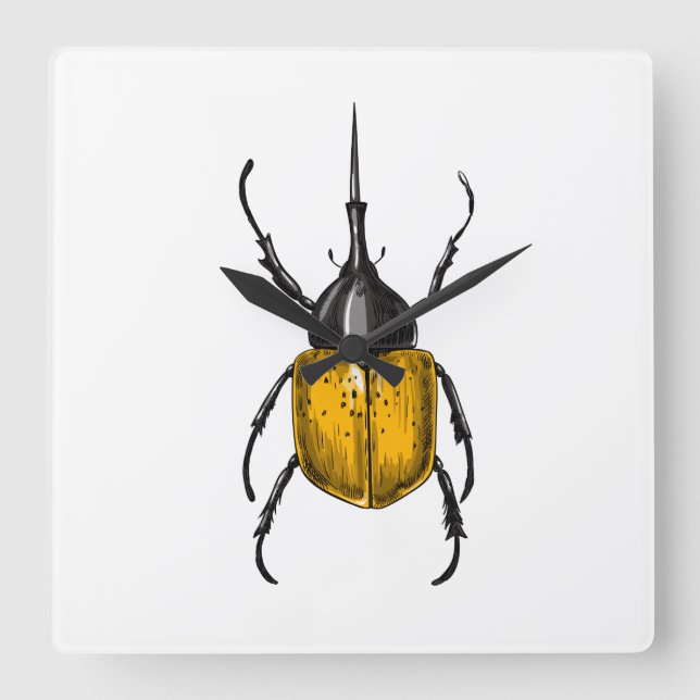 Hercules beetle square wall clock (Front)
