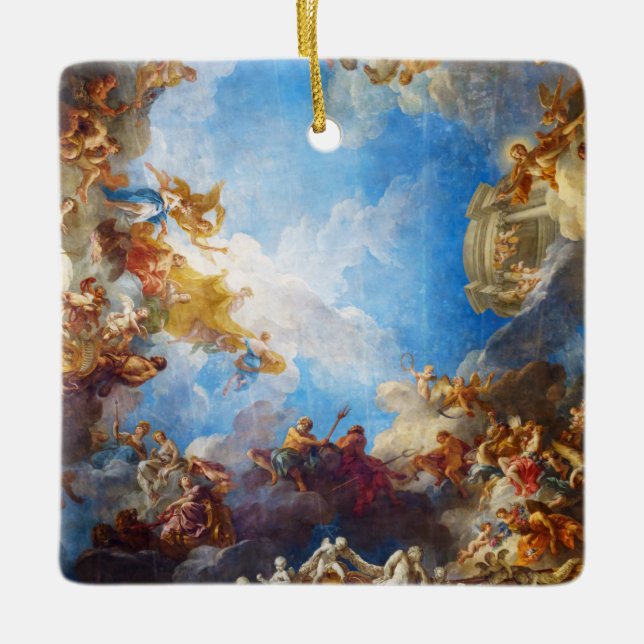 Hercules ceiling painting in Chateau de Versailles Ceramic Ornament (Front)