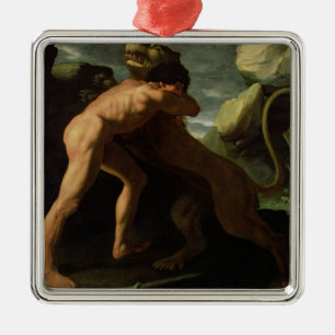 Hercules Fighting with the Nemean Lion Metal Tree Decoration