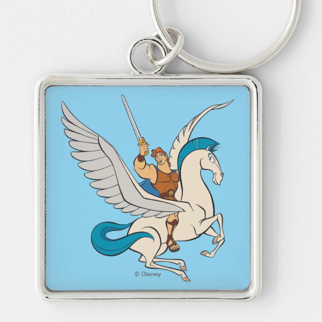 Hercules Riding Pegasus Keychain (Front)