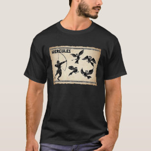 Hercules vs Birds Greek Mythology Fans Ancient Gr T-Shirt