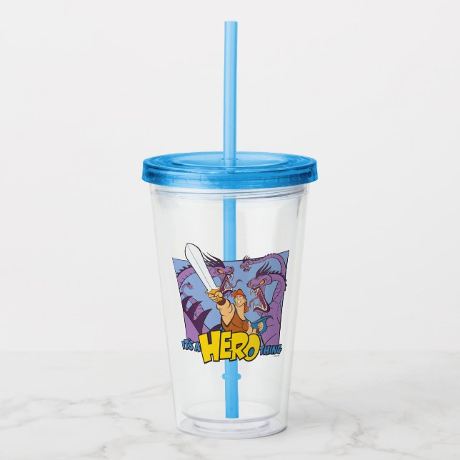 Hercules vs Hydra - It's a HERO Thing Acrylic Tumb Tumbler (Front)