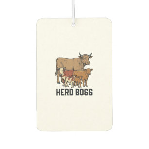 Herd Boss Cow Family Vintage Engraving Design_1 Car Air Freshener