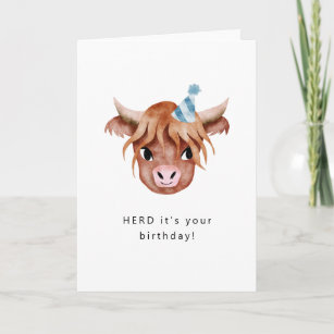 Herd It's Your Birthday Highland Cow Card