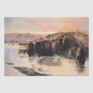 Herd of Buffalo (by Charles M. Russell) Tissue Paper