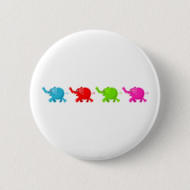 Herd of Elephants 6 Cm Round Badge (Front)