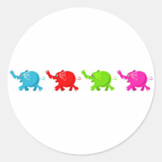 Herd of Elephants Classic Round Sticker