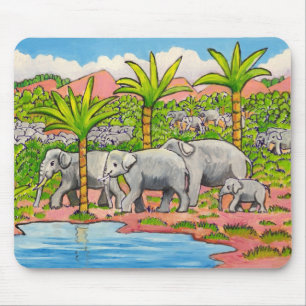 Herd of Elephants Mouse Mat