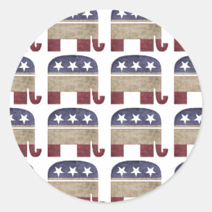 Herd of Elephants Republican GOP Classic Round Sticker