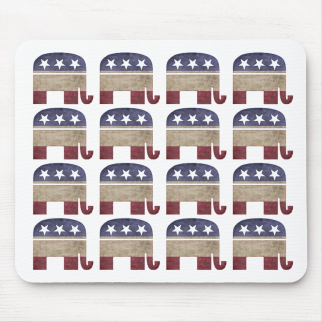 Herd of Elephants Republican GOP Mouse Mat (Front)
