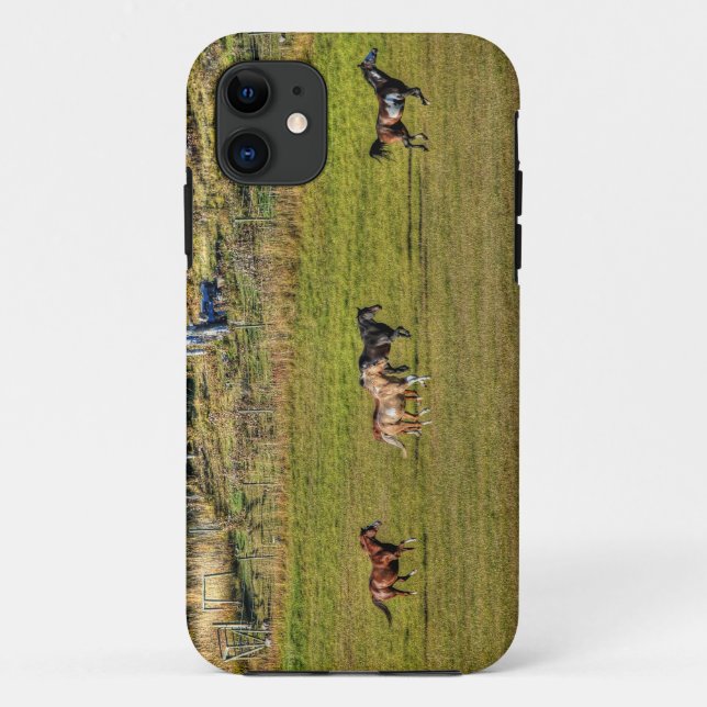 Herd of Horses Running on a BC Ranch Case-Mate iPhone Case (Back)