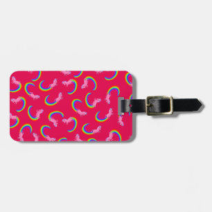 herd of  pink unicorns luggage tag