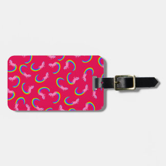 herd of pink unicorns luggage tag