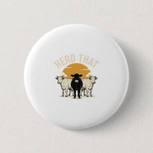 Herd That Funny Cow Vintage Engraving Design 6 Cm Round Badge