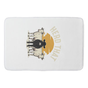Herd That Funny Cow Vintage Engraving Design Bath Mat