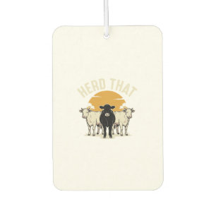 Herd That Funny Cow Vintage Engraving Design Car Air Freshener