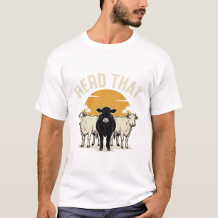 Herd That Funny Cow Vintage Engraving Design T-Shirt