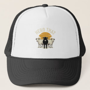 Herd That Funny Cow Vintage Engraving Design Trucker Hat
