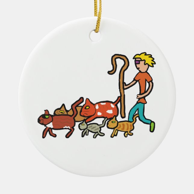 Herding Cats Ceramic Tree Decoration (Front)