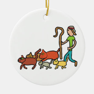 Herding Cats Ceramic Tree Decoration