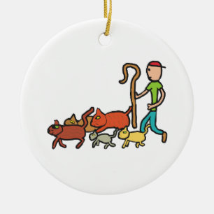 Herding Cats Ceramic Tree Decoration