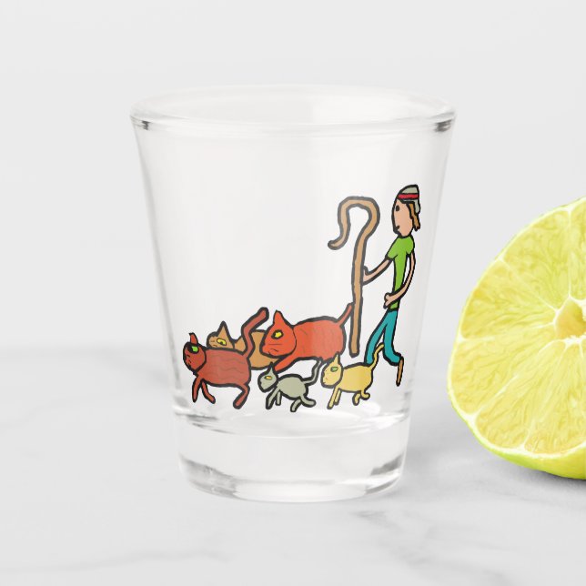 Herding Cats Shot Glass (Front)