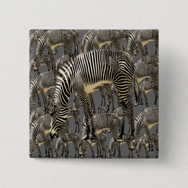 Herds of Zebras 15 Cm Square Badge (Front)