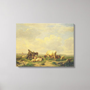 Herdsman and Herd, c.1880 Canvas Print