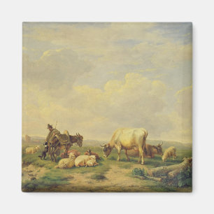 Herdsman and Herd, c.1880 Magnet