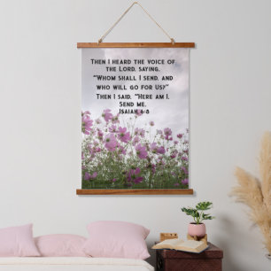 Here Am I, Send Me — Rustic Faith Hanging Tapestry