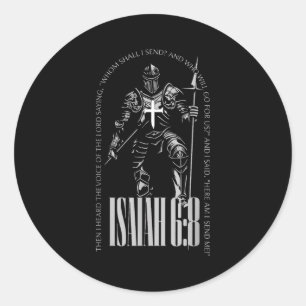 Here am send isaiah 6 8 crusader knights templar classic round sticker