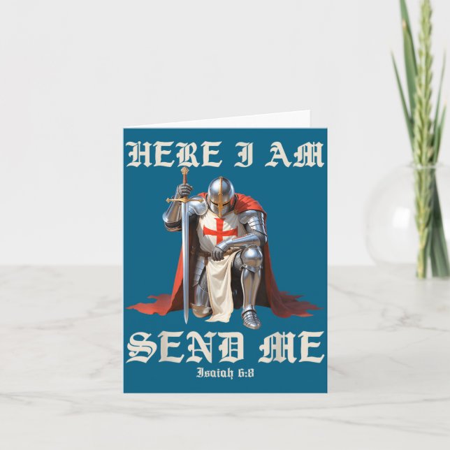 Here Am Send Knights Templar Illustration Card (Front)