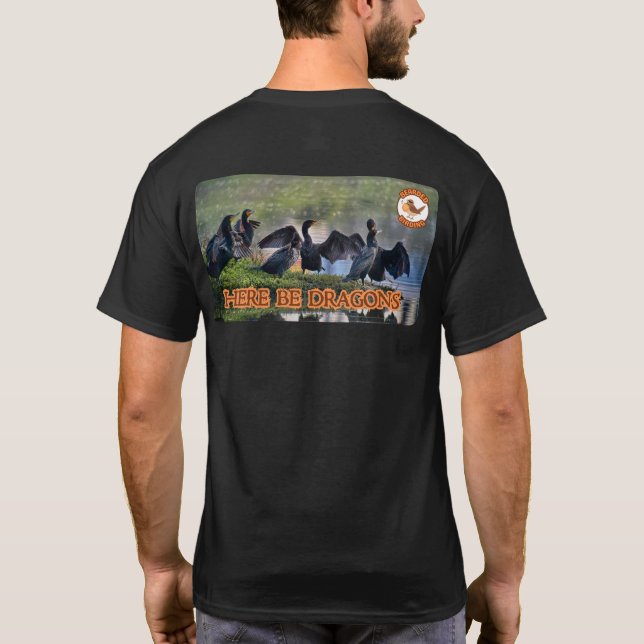 HERE BE DRAGONS and Big Bearded Bird T-Shirt (Back)