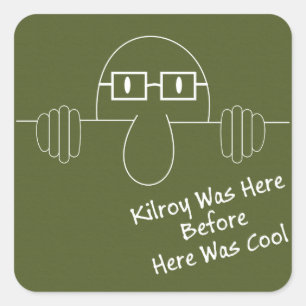 Here Before Here Was Cool - Kilroy Square Sticker