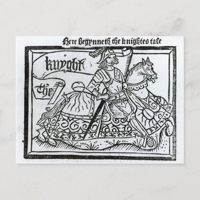 'Here Begynneth the Knightes Tale' Postcard (Front)