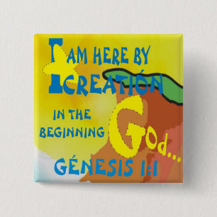 HERE BY CREATION© BtnEng 15 Cm Square Badge