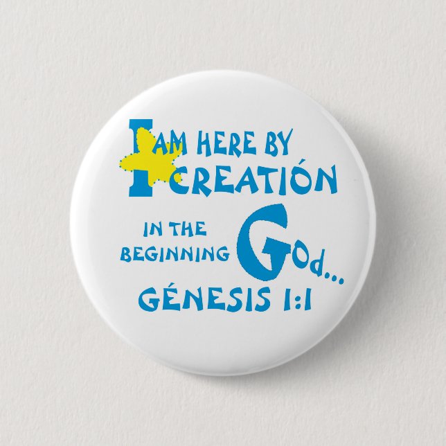 Here By Creation Image Eng 6 Cm Round Badge (Front)