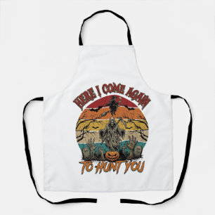 Here Come Again Grim Reaper Halloween Pumpkin_1 Apron